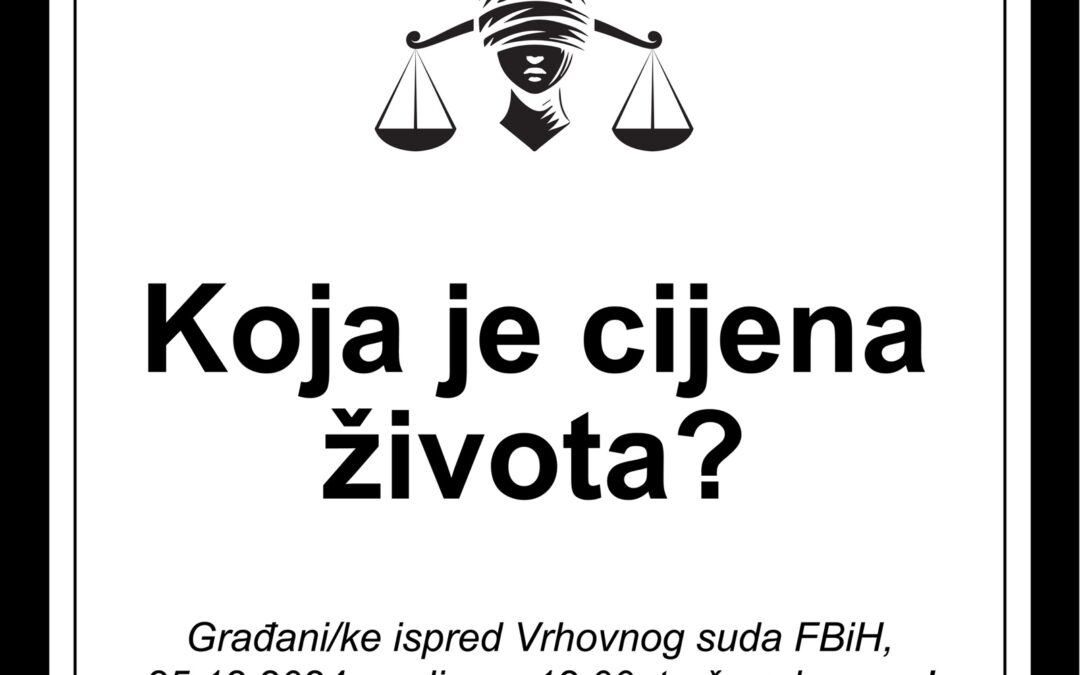 Protest “Druga smrt Alme Kadić: Ubice žena moraju dobiti najstrože kazne!”